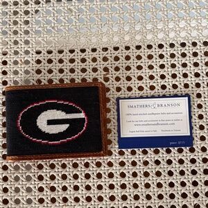 Smathers & Branson needlepoint UGA Georgia bifold wallet